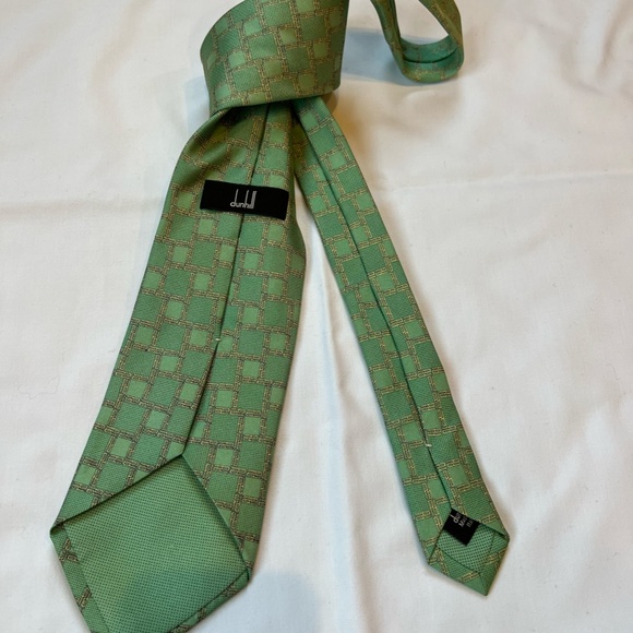 Dunhill Authentic Men Tie Necktie Golf Ball Pattern 100  Dunhill Green Tie